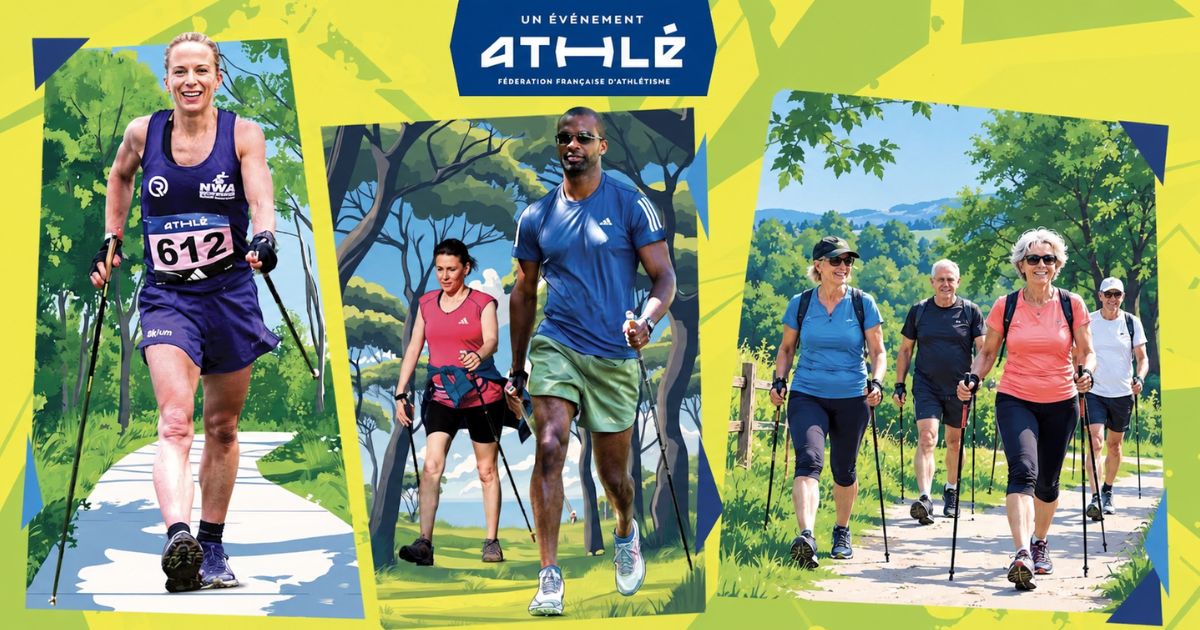 Groupe de marche nordique du CSBJ Athlétisme à Bourgoin-Jallieu