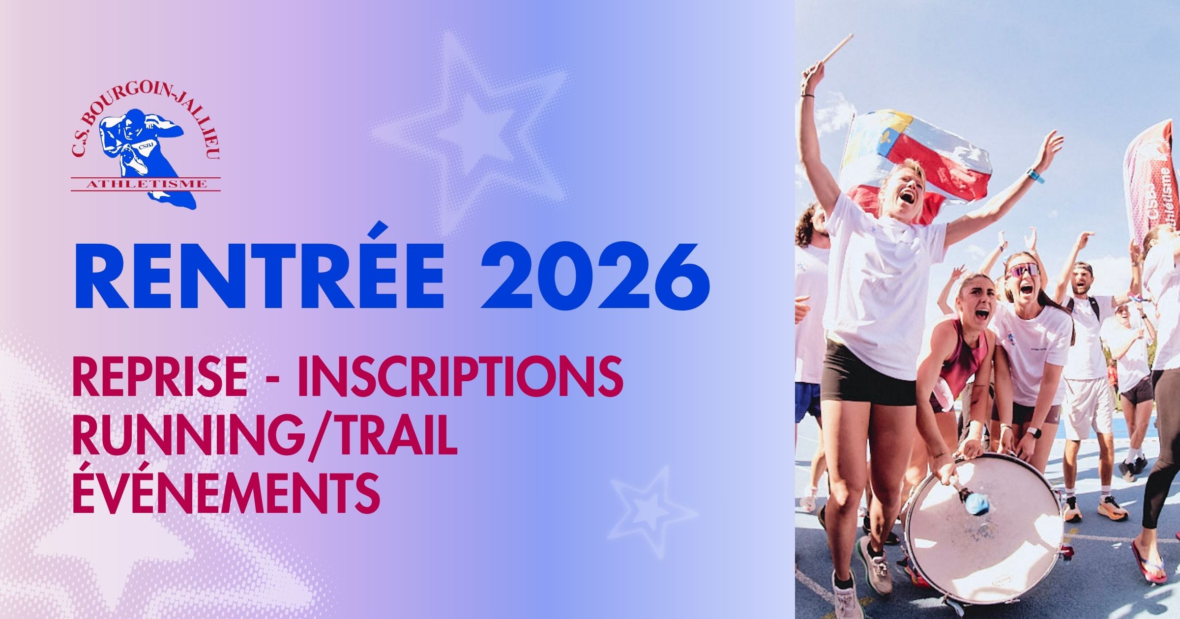 Calendrier de rentrée 2026 du CSBJ Athlétisme : reprises des entraînements, forums, Run2K, marche nordique et Berjatrail